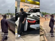 ‘Asɛm ato kusie’ – Abu Trica spotted in town with an old 2009 Toyota Corolla